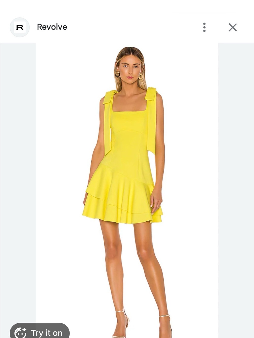Elliatt / Revolve Lemon Tie-Shoulder Tiered Ruffle Mini Dress